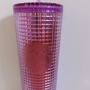 Starbucks Purple Pink Grid Venti Tumbler 24oz
